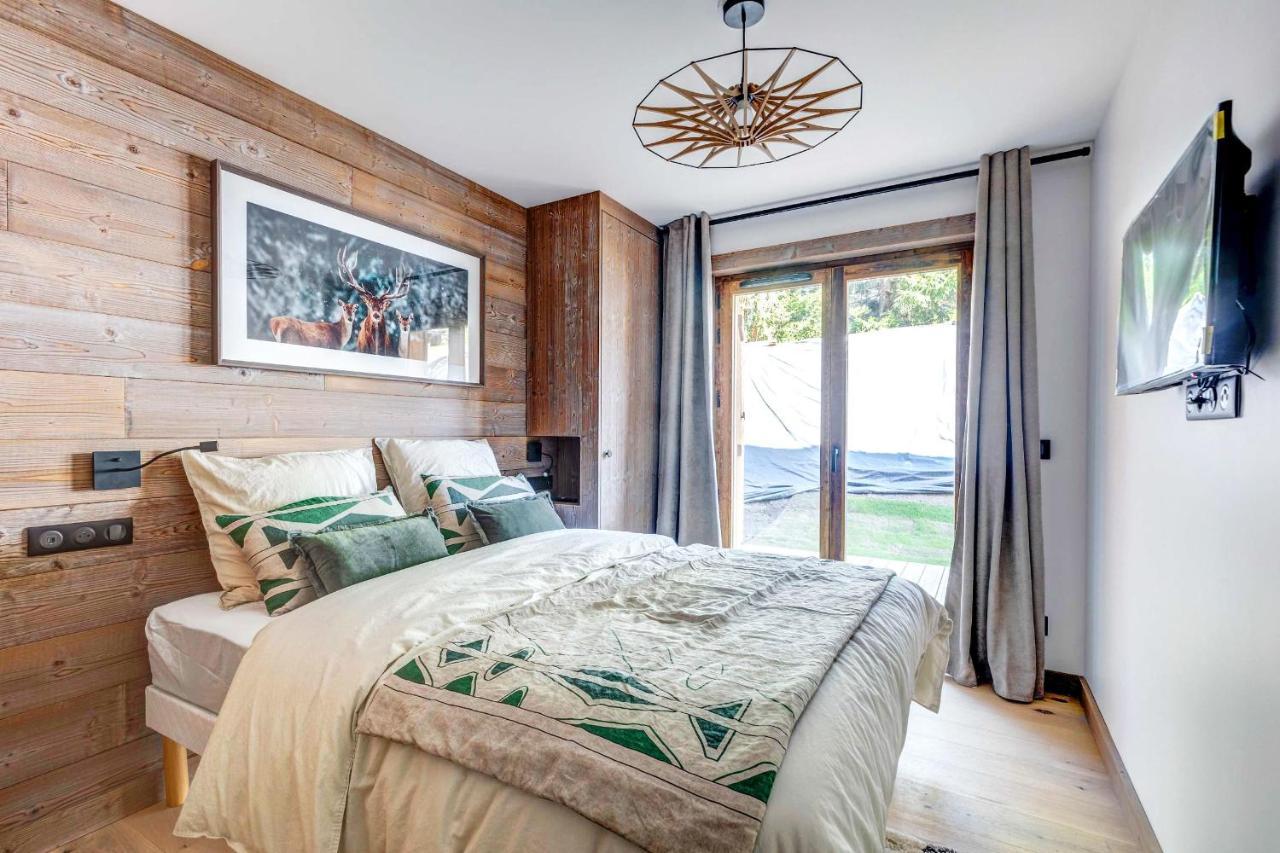 4-Room Apartment With Garden, Gym And Shared Spa Megève Eksteriør bilde